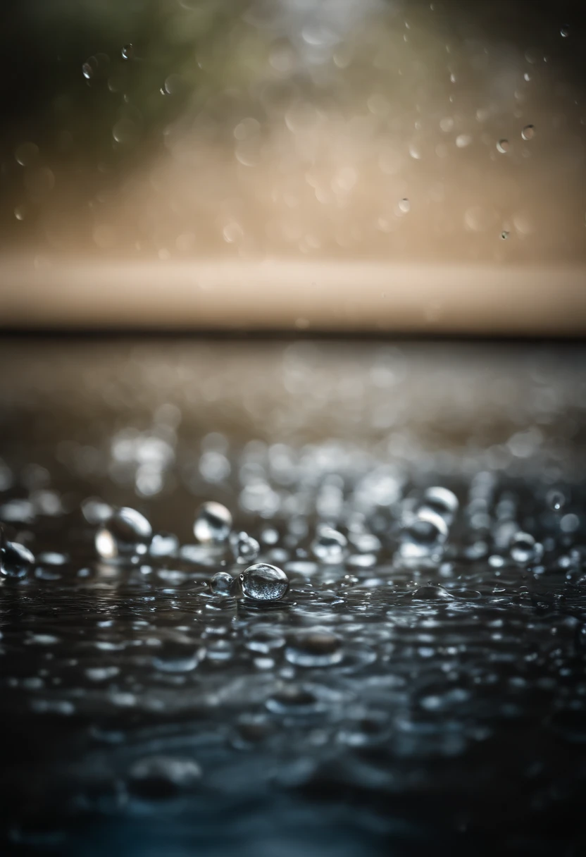 an abstract shot of water droplets on a vibrating surface, with multiple droplets creating unique and unpredictable patterns, showcasing the chaos and beauty that arises from the influence of vibration on water