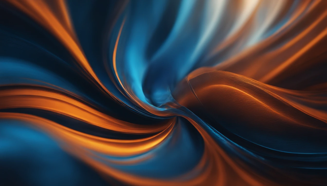 a dynamic shot of a computer-generated abstract background, with swirling patterns of blue and orange tones reminiscent of acrylic paints, creating a visually captivating and energetic composition