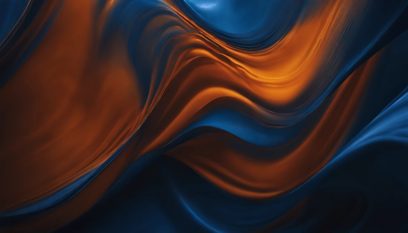 a still life shot of a computer-generated abstract background, with layers of blue and orange tones resembling acrylic paints, creating a visually pleasing and harmonious composition