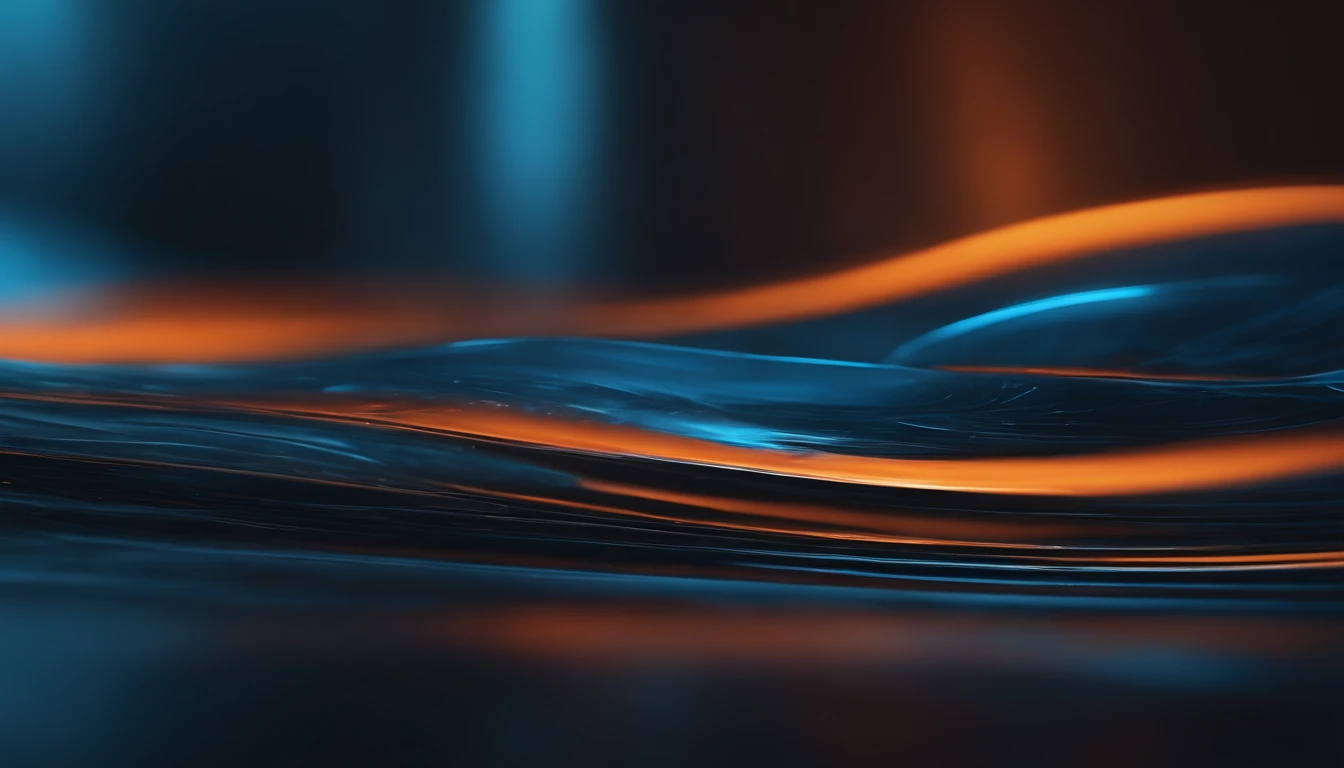 a lifestyle shot of a computer-generated abstract background displayed on a digital screen, with blue and orange tones creating a visually captivating and immersive experience, showcasing the versatility and beauty of digital artwork inspired by acrylic paints