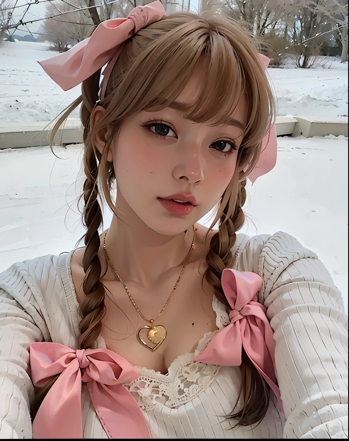Blonde haired girl with a pink bow and headband posing for a photo, linda Delphine, branco hime corte penteado, Branch Range, Fairycore, longos cabelos brancos e franja, pale porcelain white skin, her hair is white, cabelo whitebangs cabelo, pale hair, menina perfeita de cabelos brancos, extremely pale blond hair, kawaii aesthetic, Estilo Lolita, ivory pale skin