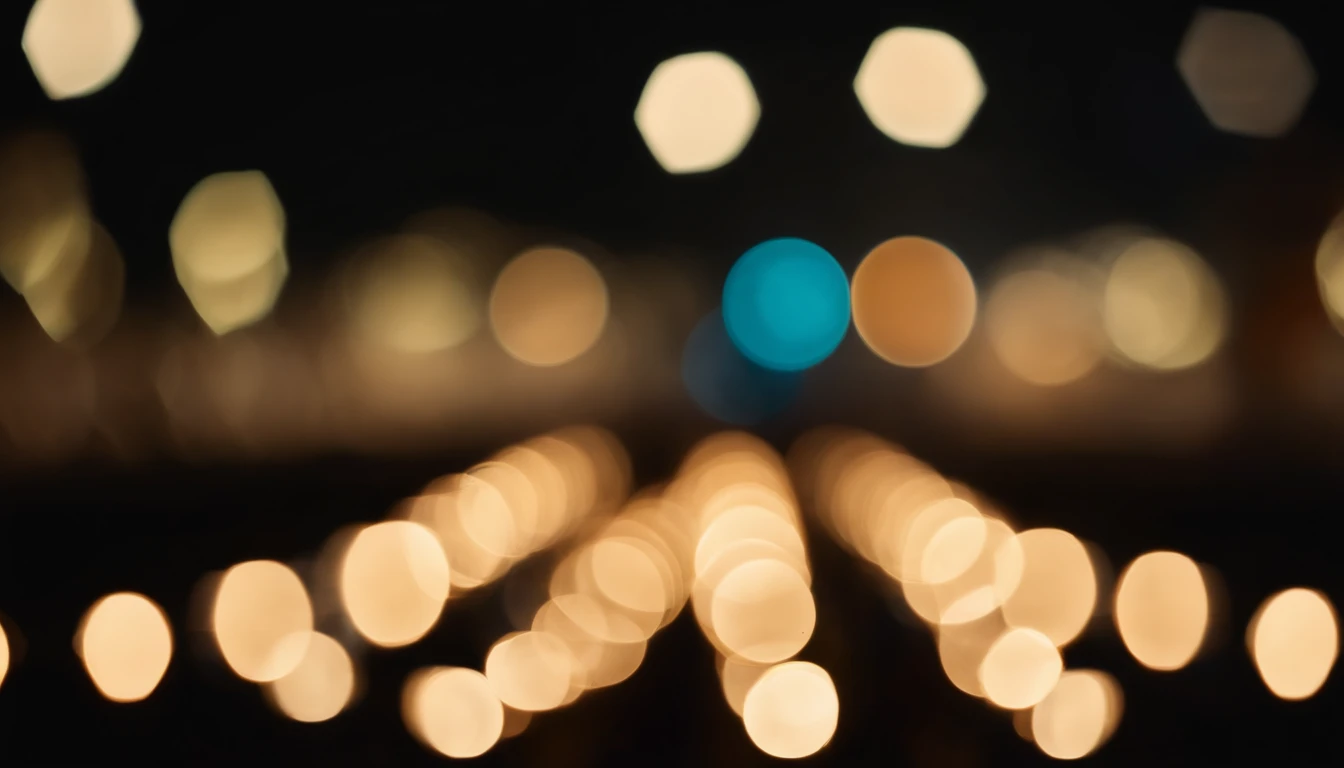 a minimalist shot of a bokeh cityscape background, with a single large circle light in focus, surrounded by smaller bokeh lights, creating a visually striking and elegant composition, perfect for a modern and sophisticated design