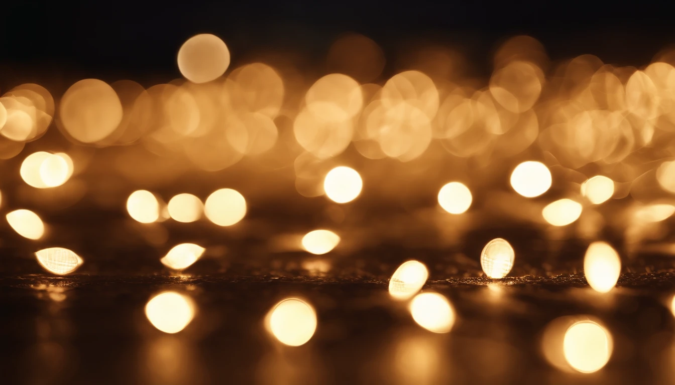 a detail shot of a softly lit, abstract bokeh pattern, showcasing the delicate and sparkling lights as a soft and magical background.
