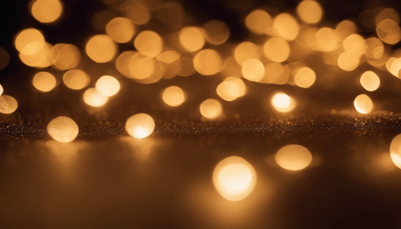 a detail shot of a softly lit, abstract bokeh pattern, showcasing the delicate and sparkling lights as a soft and magical background.