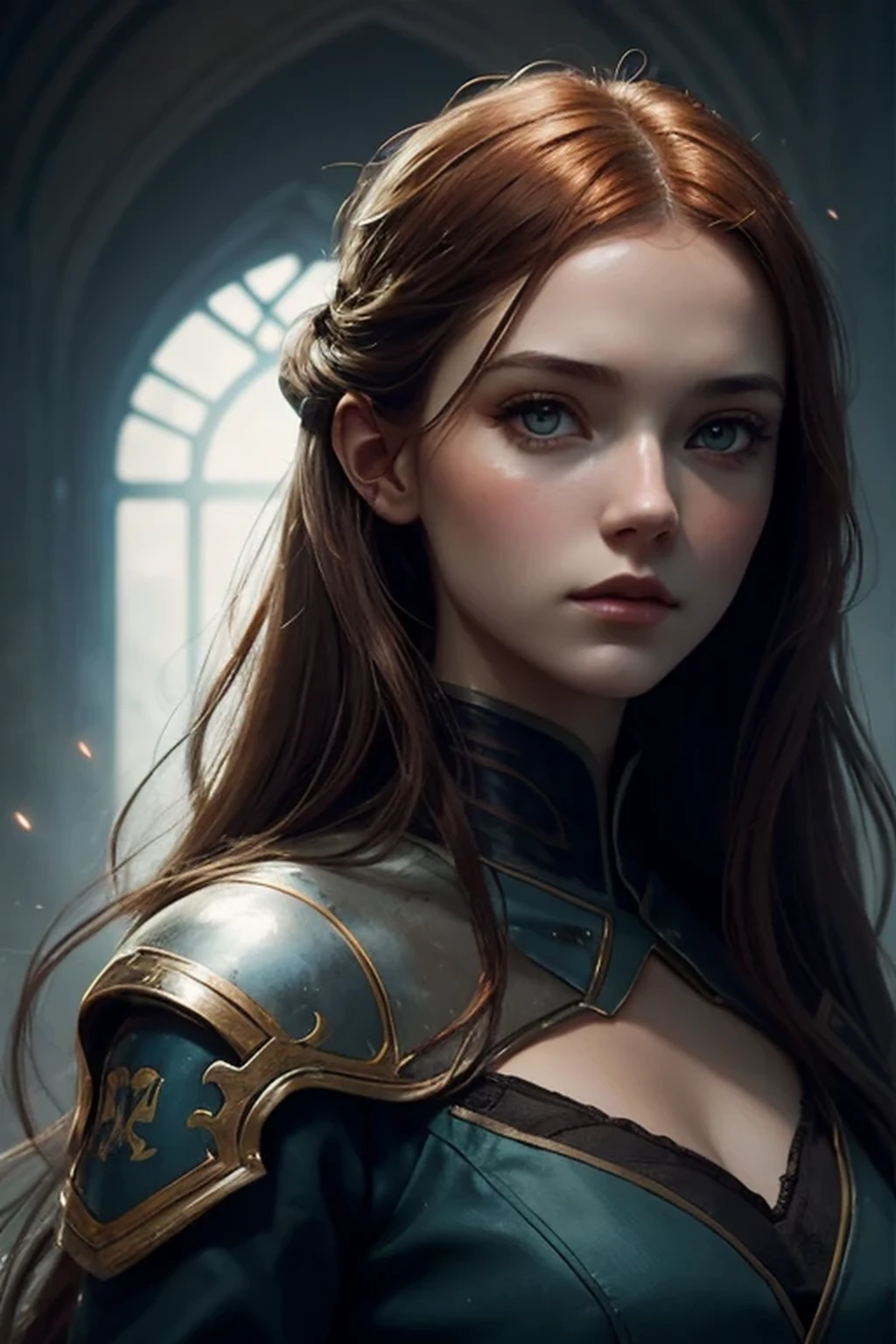 Amelia, sublime fille d'une sénatrice dans l'univers de Star Wars, , cheveux longs auburn, Yeux verts, autoritaire, Elegant, distinguished, brodés tours, Watch the camera. highly detailed, digital painting, ArtStation, Art conceptuel, lisse, mise au point nette, illustration, Illustration par Wlop, Charlie Bowater et Alexandra Fomina. photo en pied.