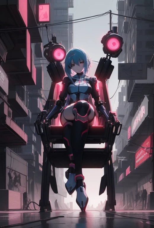 Images of erotic beautiful cyberpunk women,nffsw(HighDynamicRange),Ray traching,PBR Texturing,Anisotropy Filtering,depth of fields、tits out、Cyberpunk、cleavage of the breast、Beautifully shaped breasts、Beautiful raw boob shapes、Blue Mechanical Suit、Near Future Cyber Suit、Blue Cybersuit、Blue erotic costume、highleg、Night Cyber City、Cyber City、Thin leg、Raw feet、Riding a robot、Blue-haired、Blue hair short bob