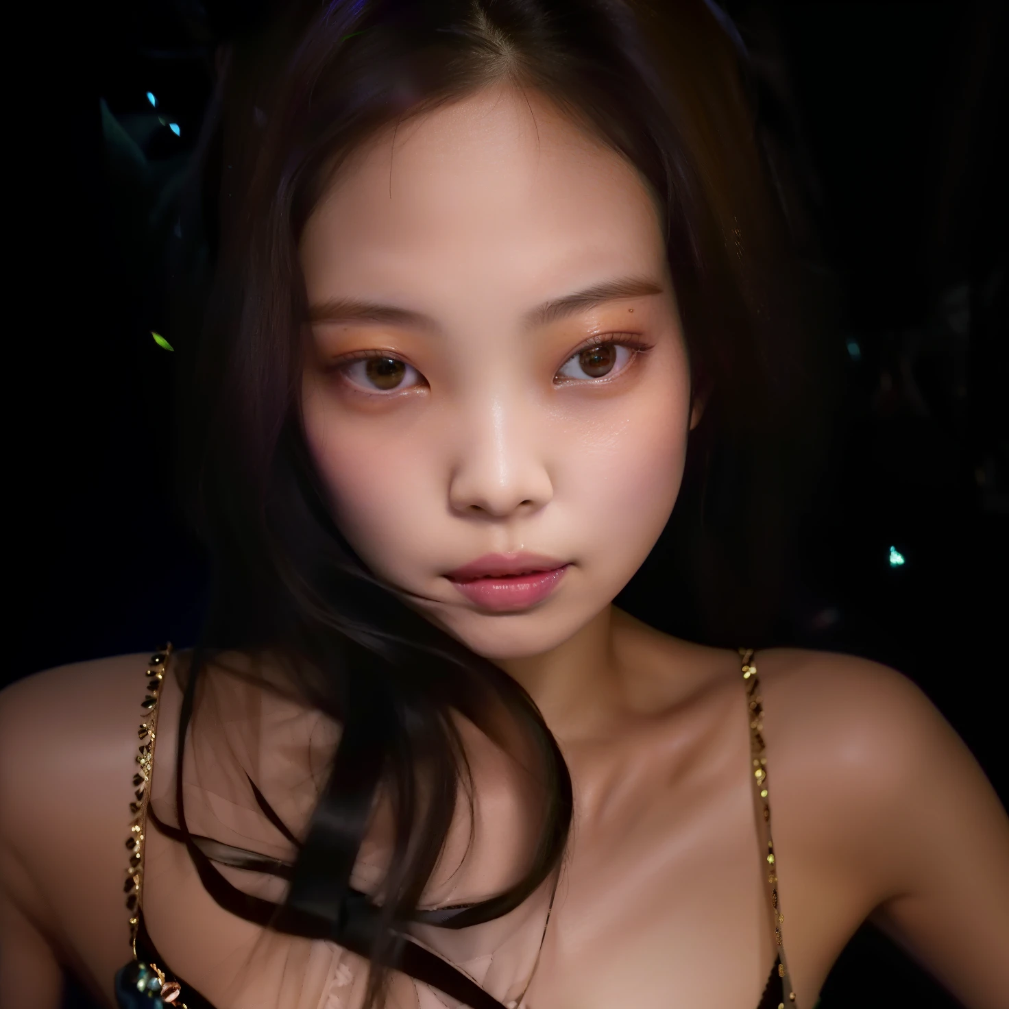 there is a woman that is posing for a picture in a dress, jennie blackpink, portrait of jossi do blackpink, jossi do blackpink, Marinheiro Kitagawa, Pegue a Zona, young cute wan asian face, Chiho, Shiori Teshirogi, Xintong Chen, Parque Roseanne do Blackpink, Yoshitomo Nara