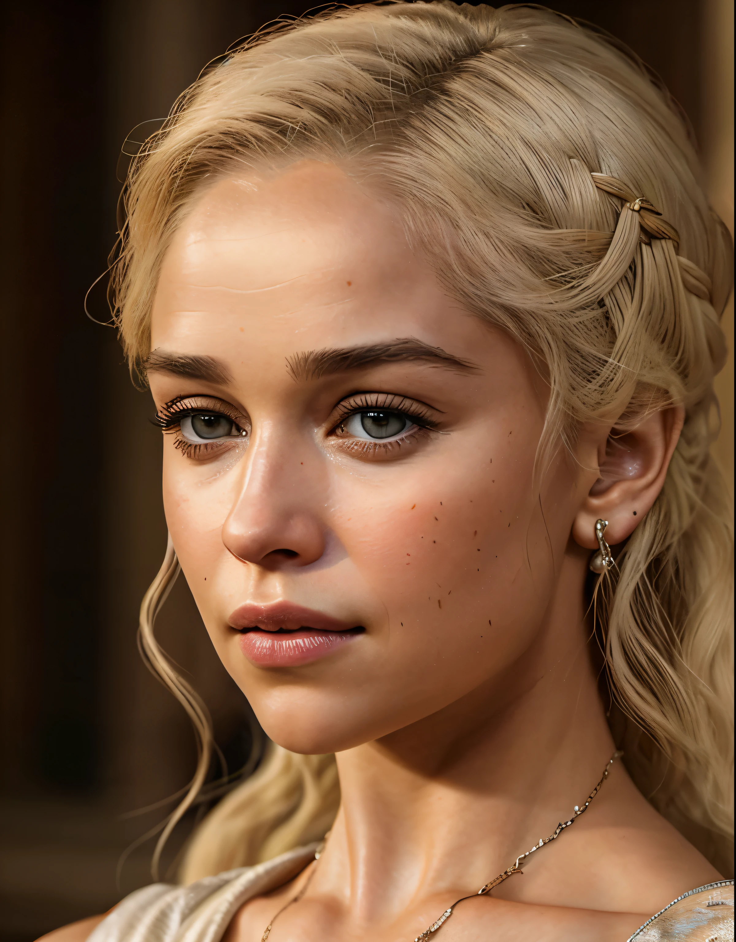 Close-up, raw photo of Daenerys Targaryen, highly detailed, arts station, smooth, sharp focus, 8k, trending on instagram, Trending on Tumblr, HDR 4K, 8k