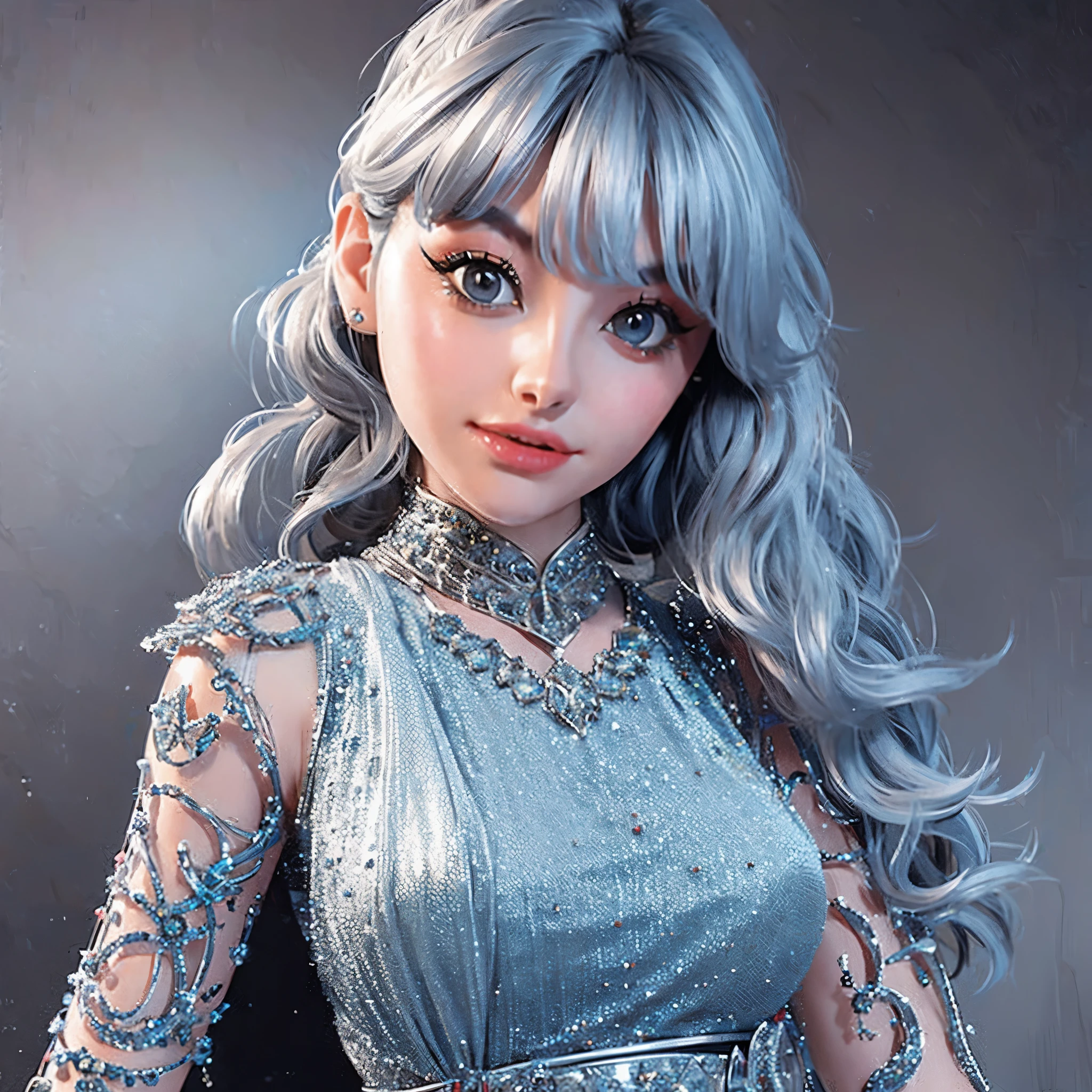 Shot from above、Monochrome tone、High Detail、Edge Detection、sharpness、High contrast、Highlight、A beautiful young girl、a small face、a small face、cleavage of the breast、Off-the-shoulder dresses、 dress、Rim Lights、Cinematic Light、ultra-wide-angle、