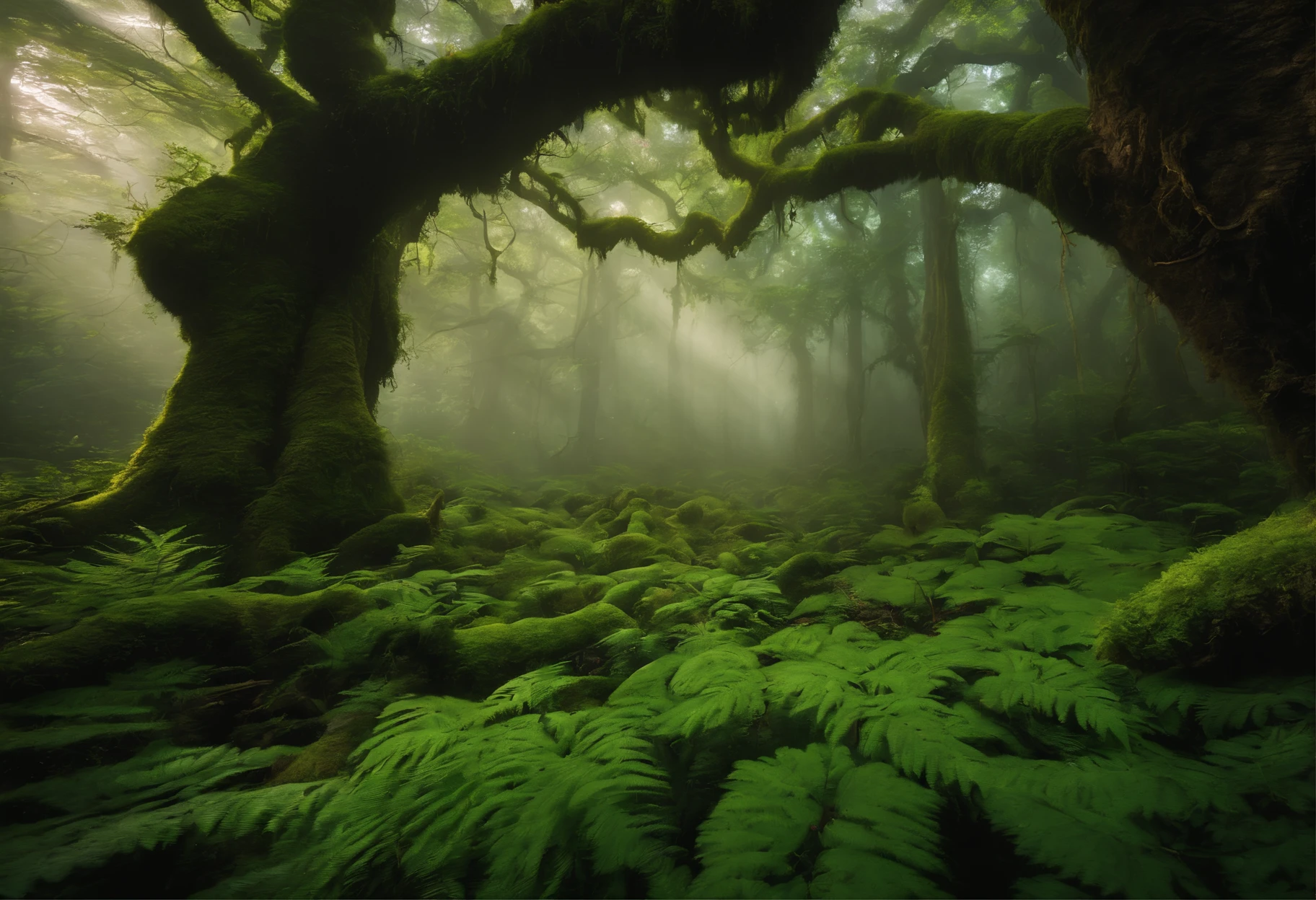 hidden magical academy nestled within a enchanted forest. The lush vegetation thrives, adorned with vibrant moss, ferns, and other mystical plants. The air is damp, filled with the scent of earth and the gentle touch of sunlight filtering through the dense canopy. The Dindar effect adds a touch of magical brilliance, creating an ethereal atmosphere. Wisps of mist dance around, adding an aura of mystery. The forest floor is muddy, bearing witness to the ebb and flow of magical energies.
enchanting atmosphere, green hues, dream-like composition, Nikon Z7 II camera, Fujifilm Provia 100F film, 50mm lens, soft focus, J.K. Rowling, Hayao Miyazaki, Neil Gaiman, Alexander McQueen, Elie Saab