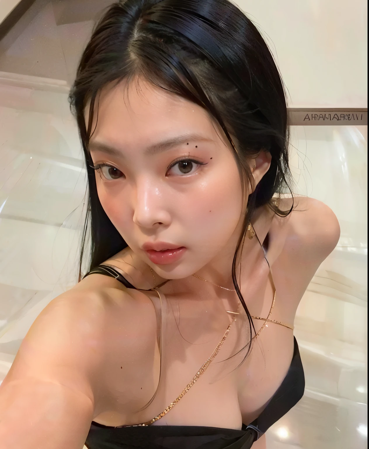 Araffe Asian woman in a black dress posing for a photo, jennie blackpink, Shikami, coreana, Asian girl, Shen Mingchen, Gongbi, Heonhwa Choe, Chiho, Deusa japonesa, Yoshitomo Nara, Chiho ashima, 18 anos, Xintong Chen, Wenfei Ye