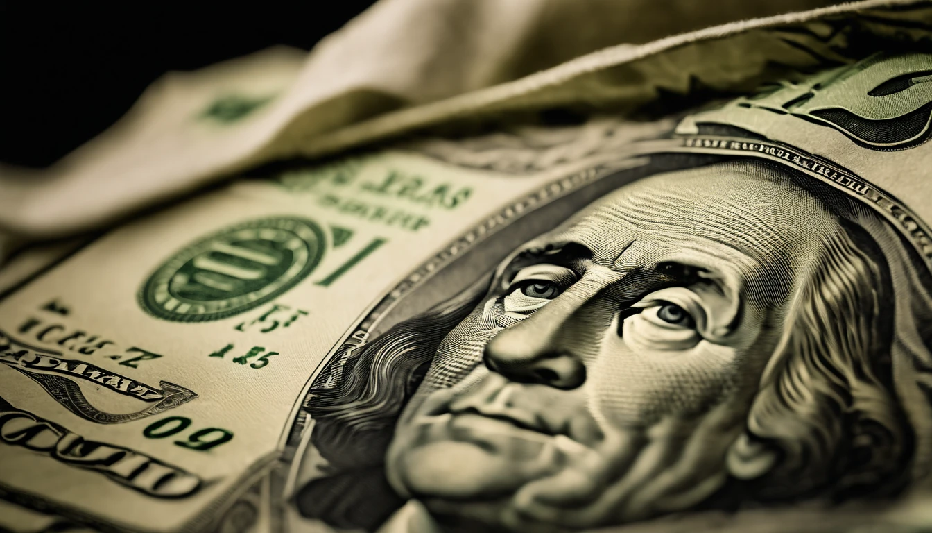 a high-resolution shot of a one hundred dollar bill crumpled or folded, with the texture of the folds and creases visible, creating a visually interesting image that represents the value and use of cash