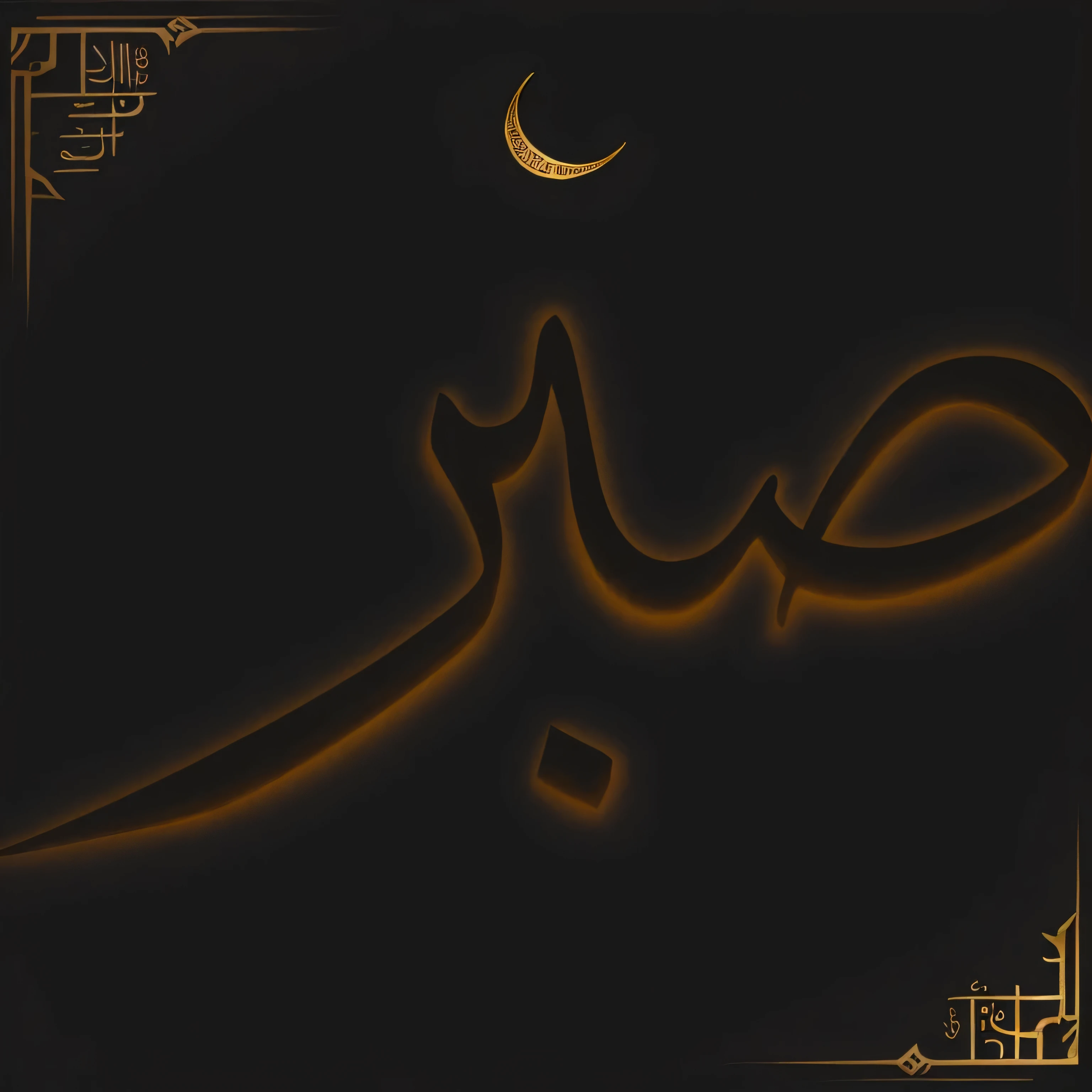 arabic caligraphy in goldish color on black marbal texture