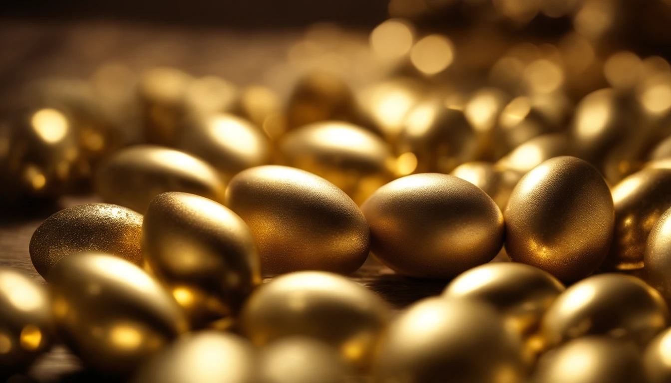 an abstract shot of a bold, textured background with specks of gold or silver foil, symbolizing the magic and wonder of Easter, adding a touch of elegance and mystery to the composition