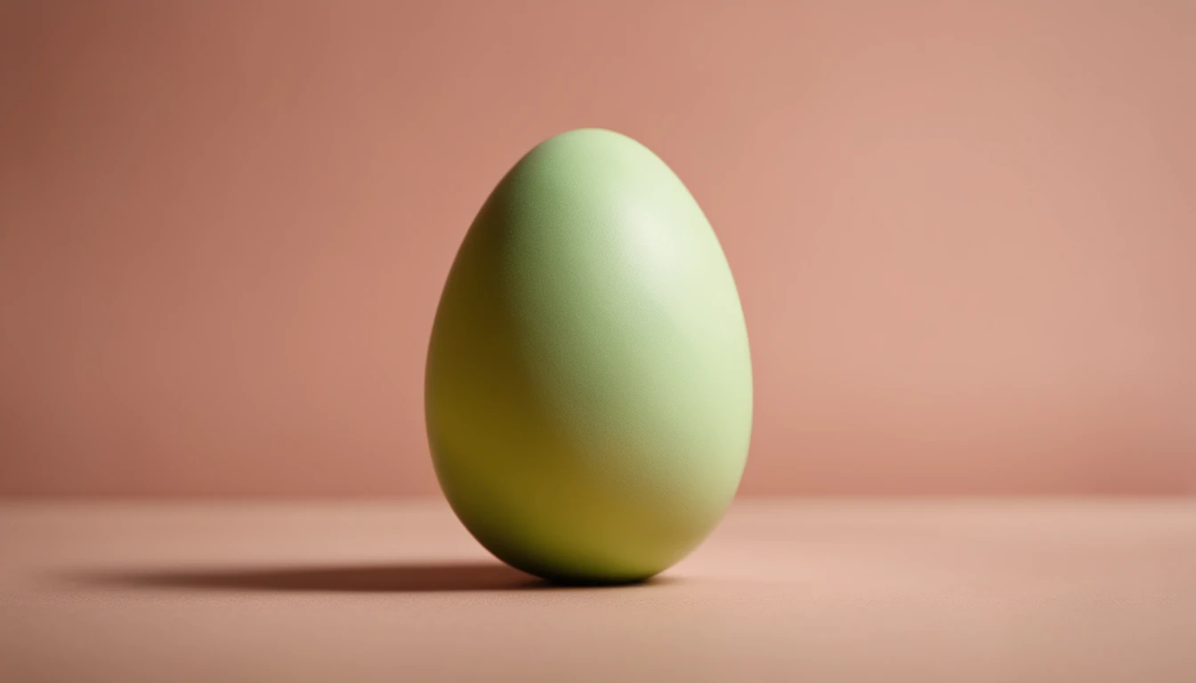 a minimalist shot of a bold, solid-colored background with a single, strategically placed Easter egg or decoration, creating a visually impactful and clean composition that highlights the simplicity and beauty of the Easter theme