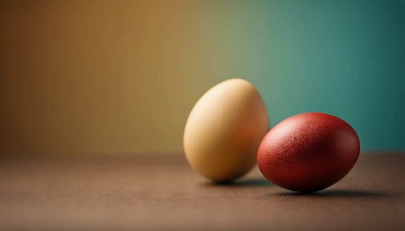 a minimalist shot of a bold, solid-colored background with a single, strategically placed Easter egg or decoration, creating a visually impactful and clean composition that highlights the simplicity and beauty of the Easter theme