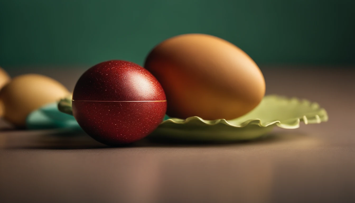 a minimalist shot of a bold, solid-colored background with a single, strategically placed Easter egg or decoration, creating a visually impactful and clean composition that highlights the simplicity and beauty of the Easter theme