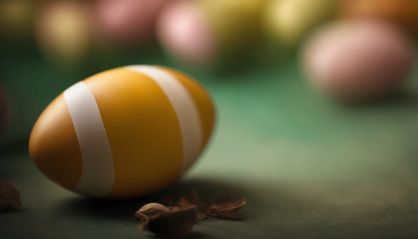 a minimalist shot of a bold, solid-colored background with a single, strategically placed Easter egg or decoration, creating a visually impactful and clean composition that highlights the simplicity and beauty of the Easter theme
