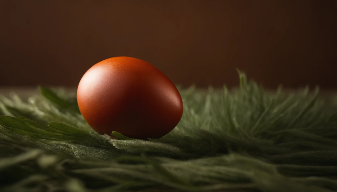 a minimalist shot of a bold, solid-colored background with a single, strategically placed Easter egg or decoration, creating a visually impactful and clean composition that highlights the simplicity and beauty of the Easter theme