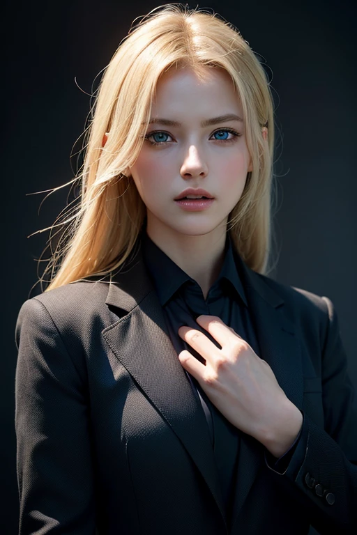 LilCandy
Vixen is standing in a courtroom, testifying in a trial. She is wearing an intricate professional black pencil thin suit, and she has her hair pulled back in a bun. She looks serious and determined, and she is clearly telling the truth. (deep plunging neckline:1.2), alluring, seductive
