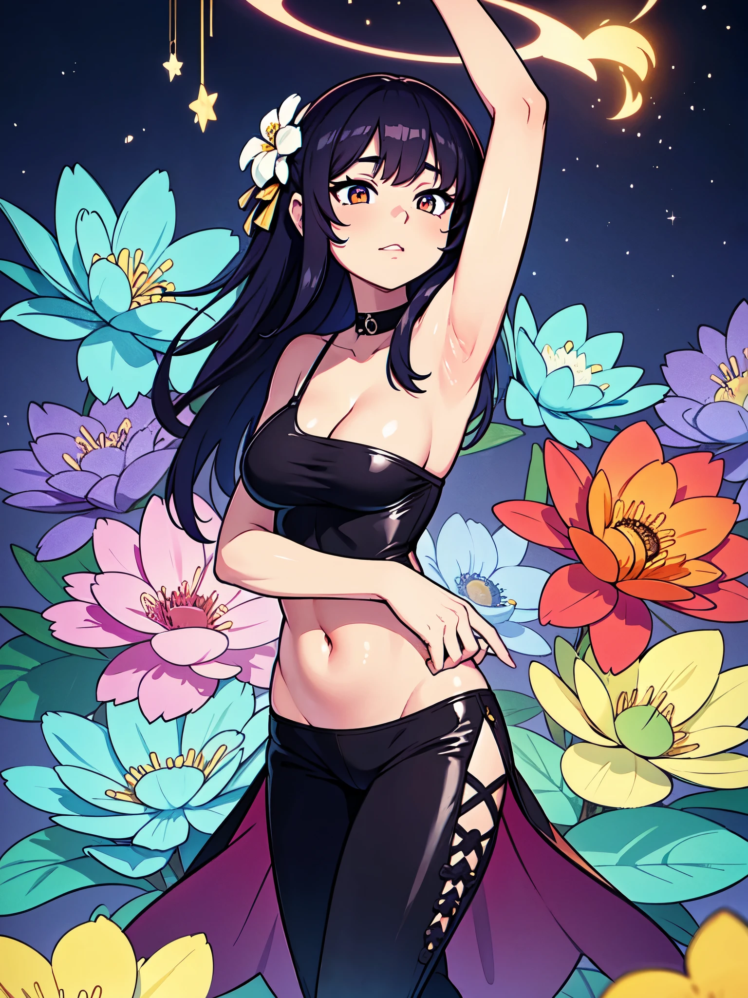 detailed flowers, vibrant colors, soft lighting, ethereal atmosphere