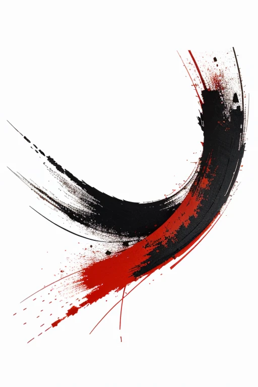 White background with random black and red paint