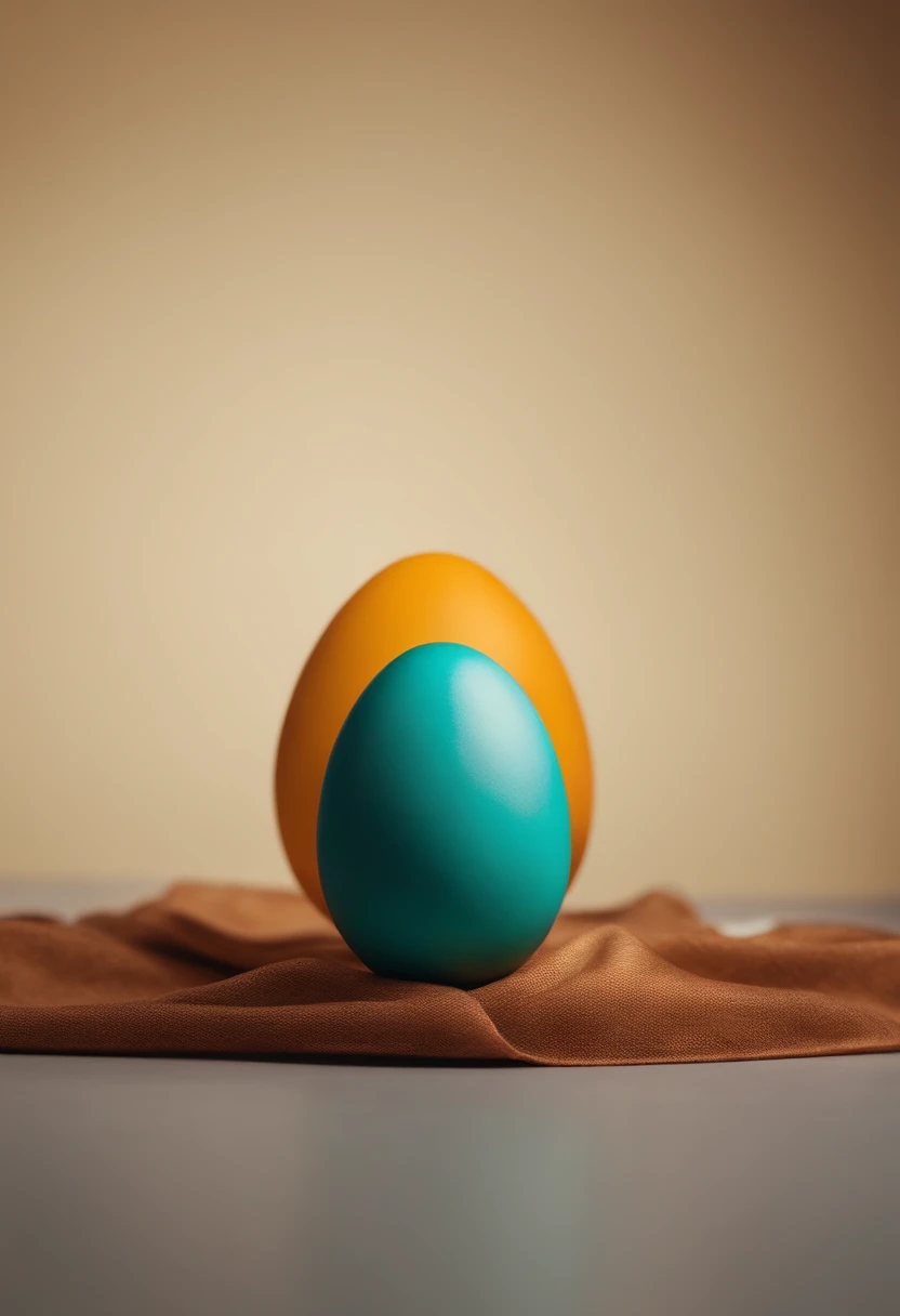 a minimalist shot of a bold, solid-colored background with a single, strategically placed Easter egg or decoration, creating a visually impactful and clean composition that highlights the simplicity and beauty of the Easter theme
