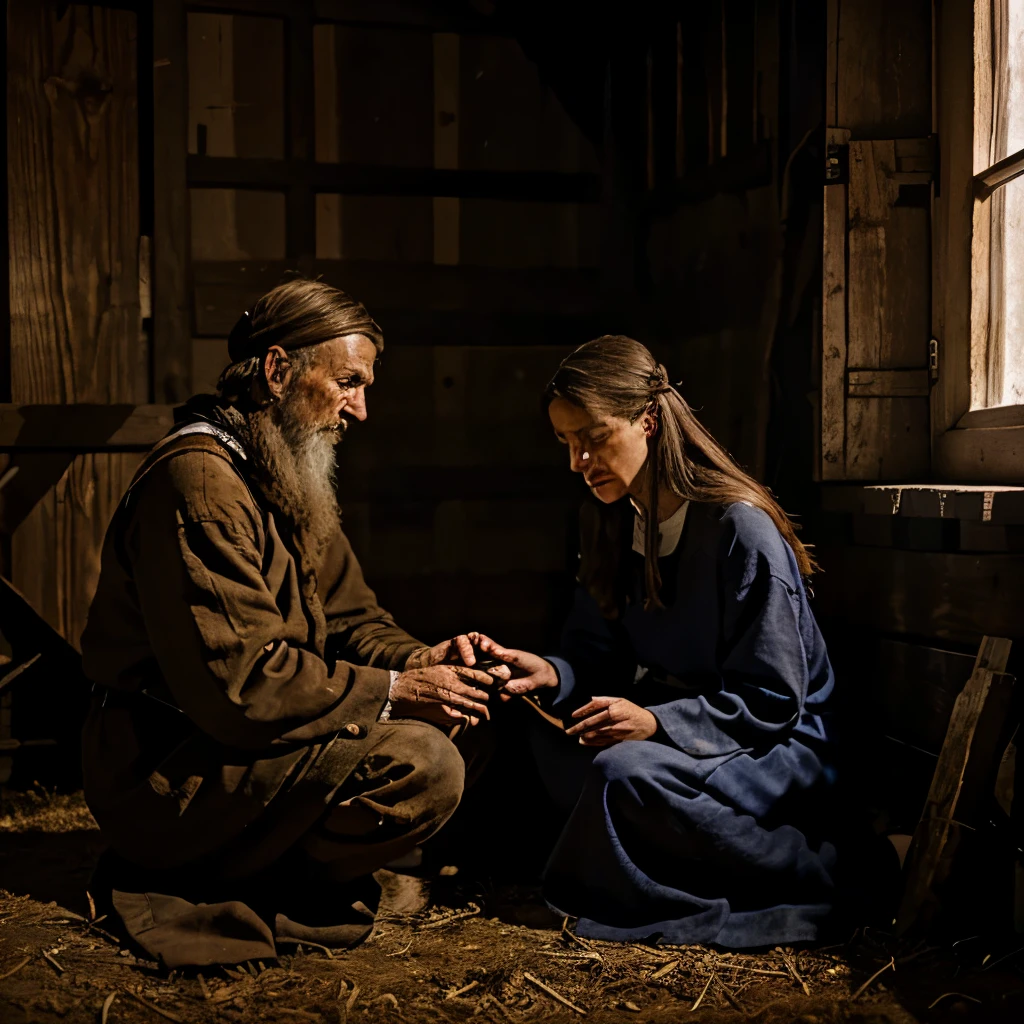 In a small stable on the outskirts, a weary couple, Mary and Joseph, sought refuge.