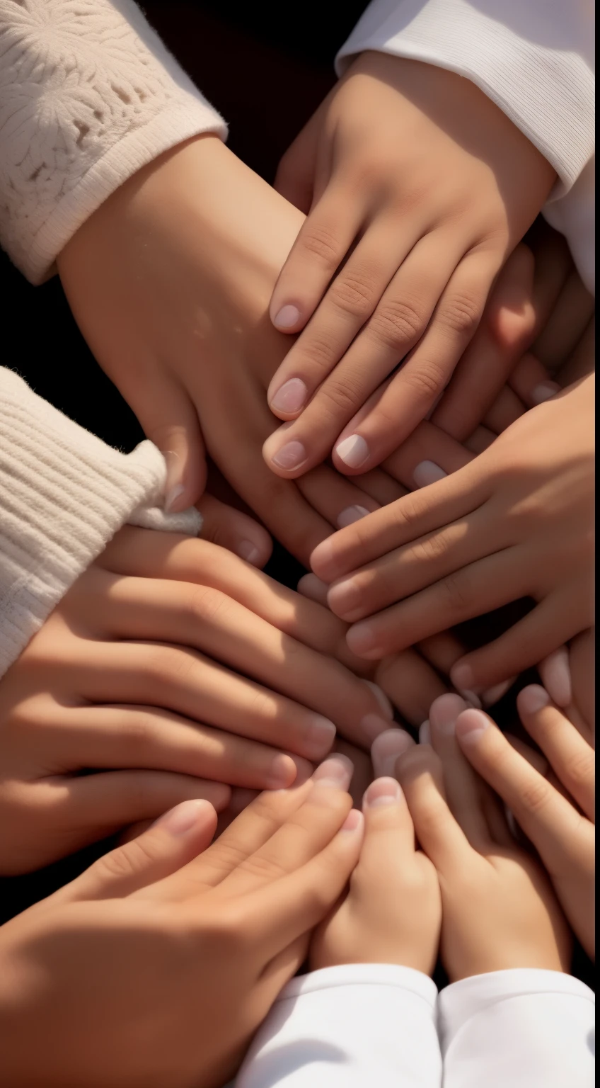 An inspiring photo of hands joined in prayer, talvez com uma vela acesa no fundo para criar um ambiente sereno.