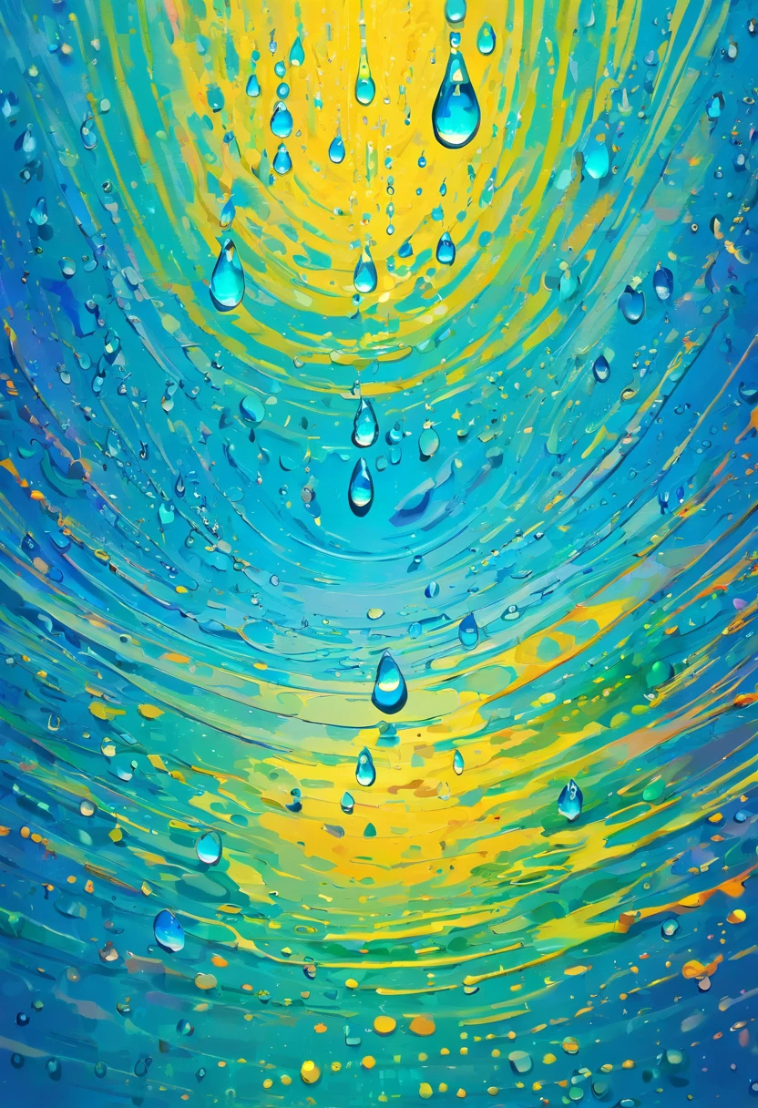 an abstract shot of water droplets on a vibrating surface, with multiple droplets creating unique and unpredictable patterns, showcasing the chaos and beauty that arises from the influence of vibration on water