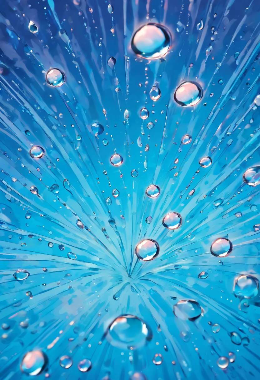 an abstract shot of water droplets on a vibrating surface, with multiple droplets creating unique and unpredictable patterns, showcasing the chaos and beauty that arises from the influence of vibration on water