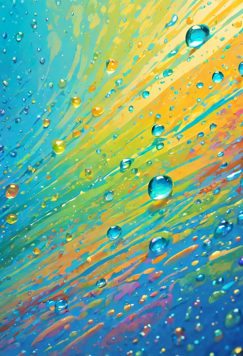 an abstract shot of water droplets on a vibrating surface, with multiple droplets creating unique and unpredictable patterns, showcasing the chaos and beauty that arises from the influence of vibration on water