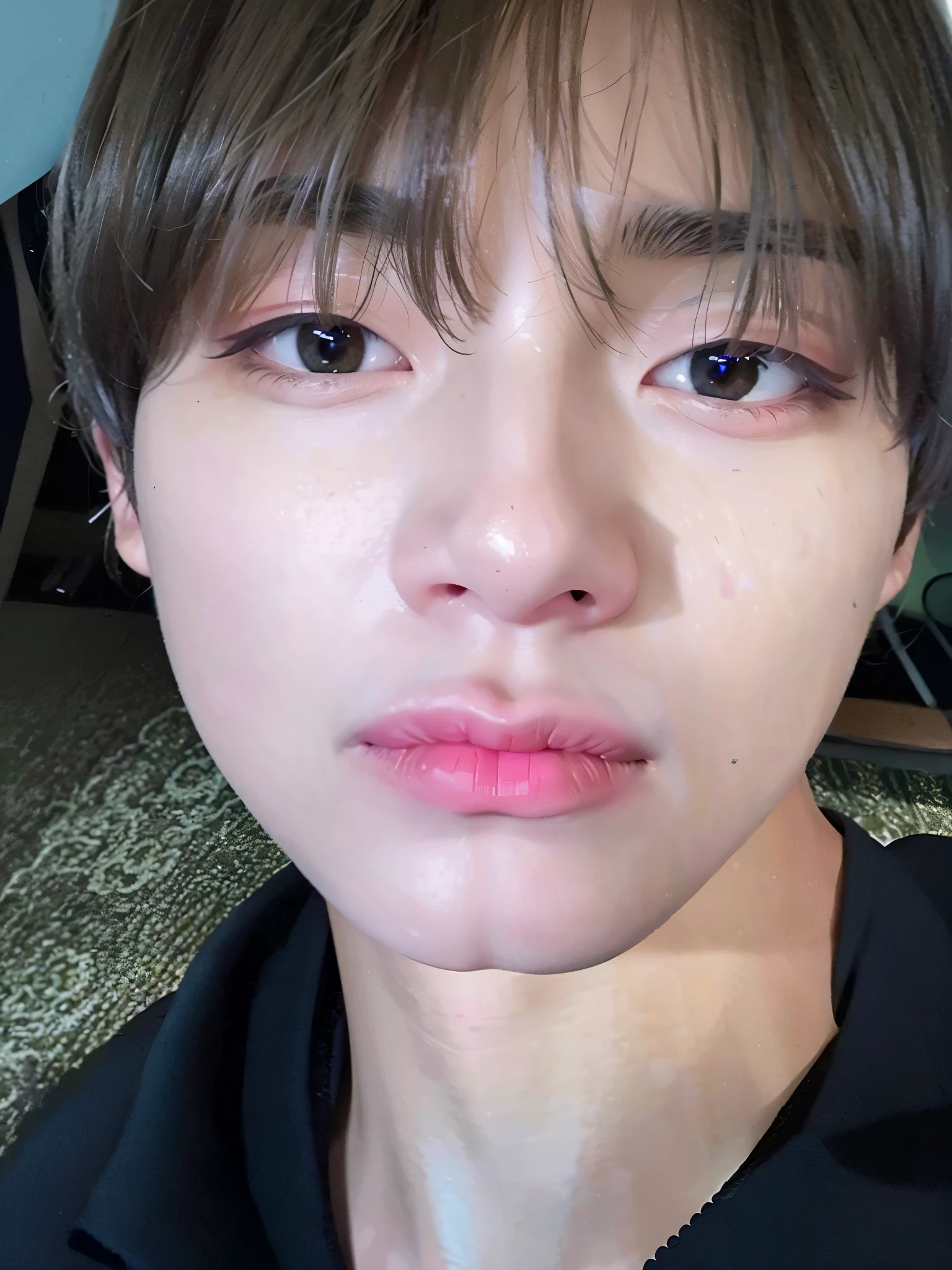 homem arafiado com jaqueta preta e gravata e camisa preta, Kim taehyung\Plump lips, Hyung Kim Tae\'s right eyelid swollen, androgynous prince\Nariz grego, accurate Taehyung face, Kim Tae Hyung, wan adorable korean face, Taehyung, Kim Tae, Tae kim, Taehyung Kim, Jung, his eyes look wise, Hyung Tae