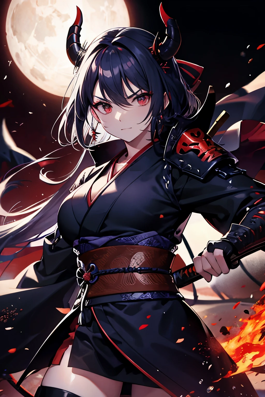 Demon, samurai, evil