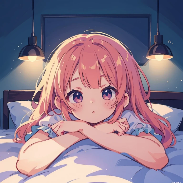 ((masterpiece)), ((best quality)), (ultra-detailed), anime style, on the bed, a cute girl, 1girl, solo, smile, underwear00