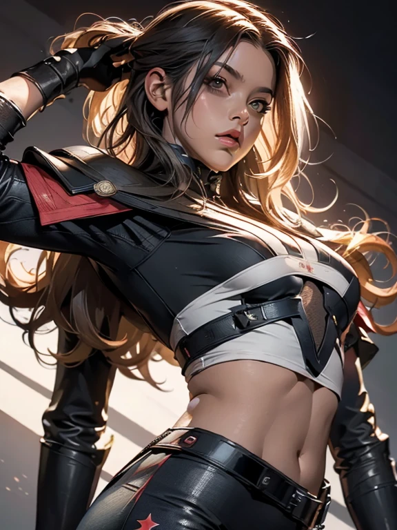 (exceptional quality, masterpiece, ultra-detailed), a dynamic portrait, in high resolution, (sexy Hermionne Granger), warm and soft lights, (long and wavy brown hair|medium-length brown hair with bangs|very long brown hair )|slightly wavy hair), dark brown eyes, subtle makeup, neat eyebrows, luscious, moist lips, white collar, Gryffindor tie, red and gold scarf, perfect, sensual curves. controlled and powerless against a spell