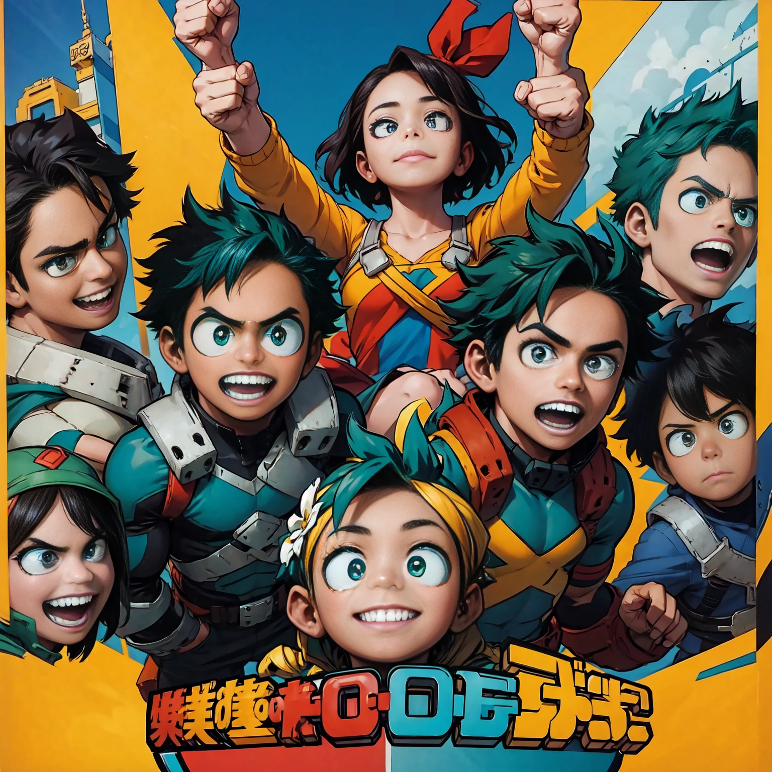 Quadro 1:
Deku, com um sorriso animado, is showing his hero toy collection to his classmates in .

Quadro 2:
Deku&#39;s colleagues are delighted, cada um segurando um brinquedo diferente, as they discuss their choices and imaginary powers.

Quadro 3:
Deku begins to invent an improvised heroic story, envolvendo todos os brinquedos, e seus colegas se envolvem na narrativa, criando um ambiente de brincadeira empolgante.

Quadro 4:
All the little heroes are laughing and having fun, strengthening bonds of friendship as they share their imaginations and heroic dreams on the kindergarten playground.