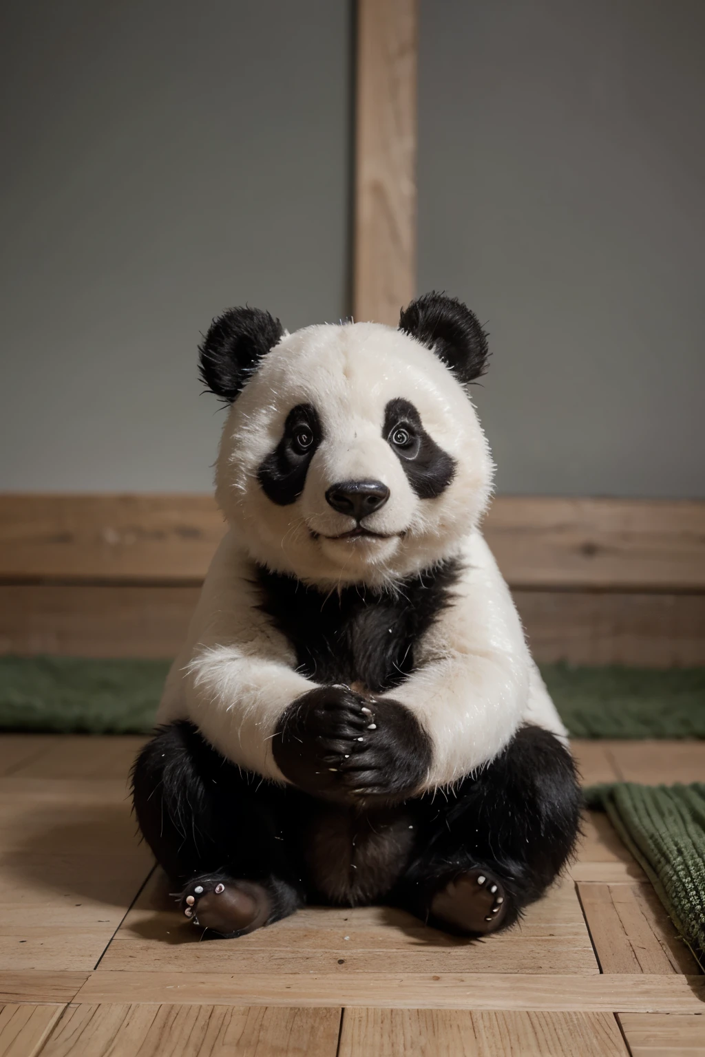 ((La mejor calidad)), ((Obra maestra)), (Detallado), Cara perfecta
there is a stuffed panda bear sitting on a green mat, a picture inspired by Luo Ping, reddit, shin hanga, panda, cute panda, highly detailed toy, a cute giant panda, panda panda panda, very very highly detailed, very very very highly detailed, high detailed print, close up high detailed, high detailed, resin miniature, a panda in space