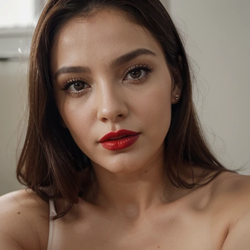 Hot Sexy beautiful Girl, realistic Withount clothes, 8k long hair red lips big boobs