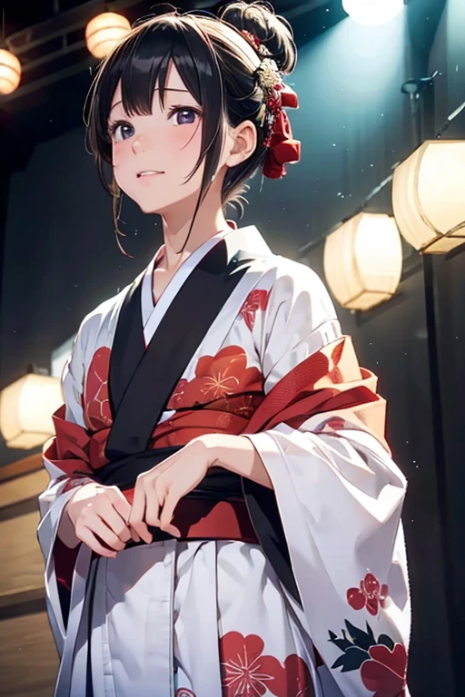 (8K), (Best Quality), (masutepiece: 1.2) A cute rakugo storyteller who tells a story on stage taken from the under