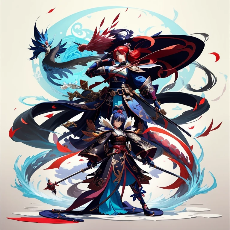 Painting of woman with dragon on shoulders, onmyoji detailed art, onmyoji, author：Hero, by Ryan Ye, League of Legends illustration, anime fantasy illustrations, Epic fantasy art style, More&#39;s art style, Jazz and Ross Drulus, proper style, Anime fantasy artwork, by Jason Chen