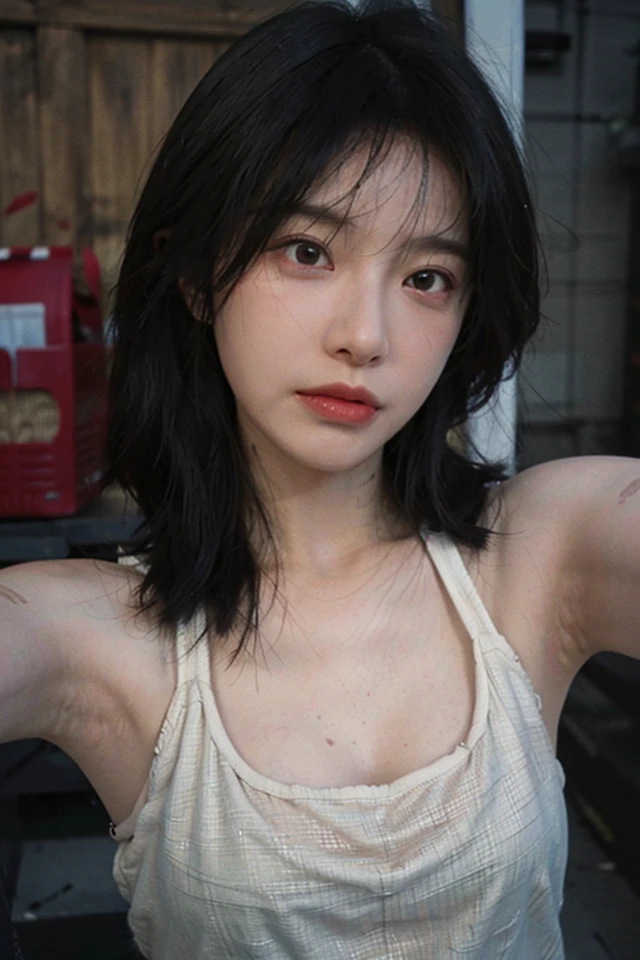 8K,Best quality, masterpiece, ultra high res, (photorealistic:1.4), raw photo, (Authentic skin texture:1.3), (film grain:1.3), (selfie angle),1girl,beautiful detailed eyes and face,masterpiece, best quality,close-up,upper bod,