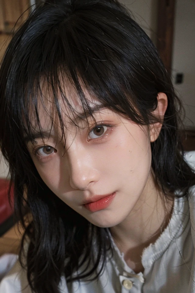 8K,Best quality, masterpiece, ultra high res, (photorealistic:1.4), raw photo, (Authentic skin texture:1.3), (film grain:1.3), (selfie angle),1girl,beautiful detailed eyes and face,masterpiece, best quality,close-up,upper bod,