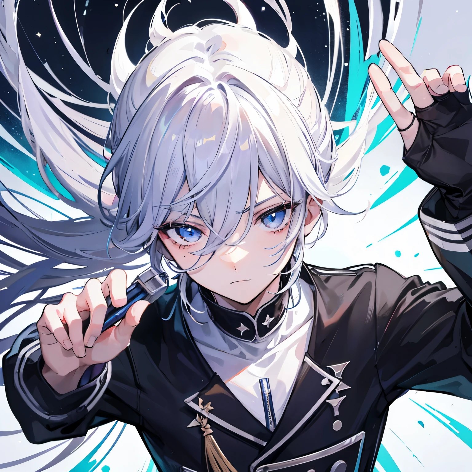 personagem masculino,de capuz,cyberpuk,branco e preto com mascara