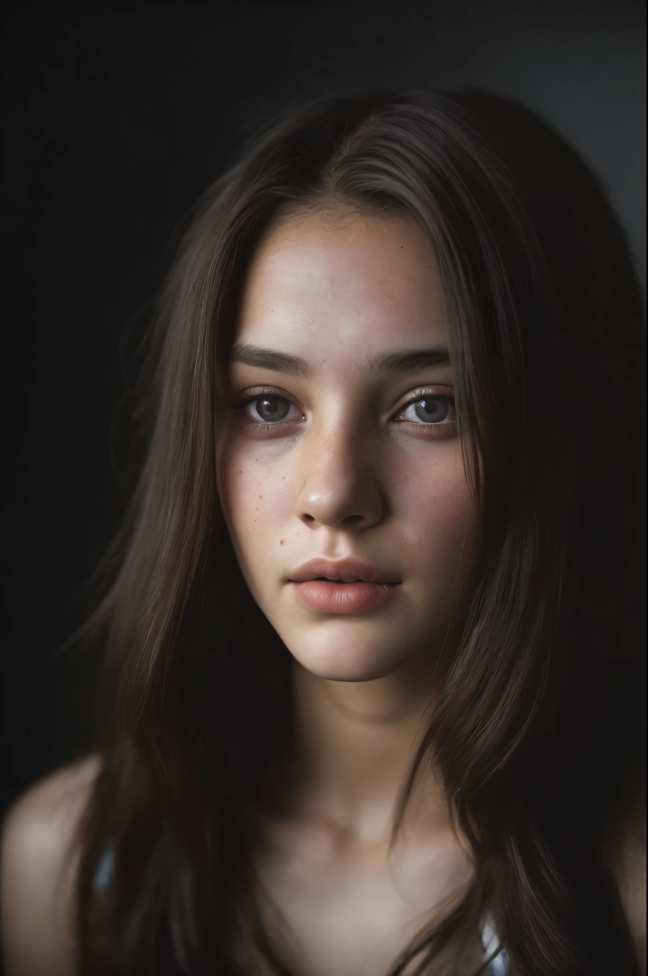 (editorial photograph of a 19 year old woman), (highly detailed face:1.4) (smile:0.7) (background inside dark, moody, private study:1.OV, by lee jeffries, nikon d850, film stock photograph ,4 kodak portra 400 ,camera f1.6 lens ,rich colors ,hyper realistic ,lifelike texture, dramatic lighting , cinestill 800, portrait