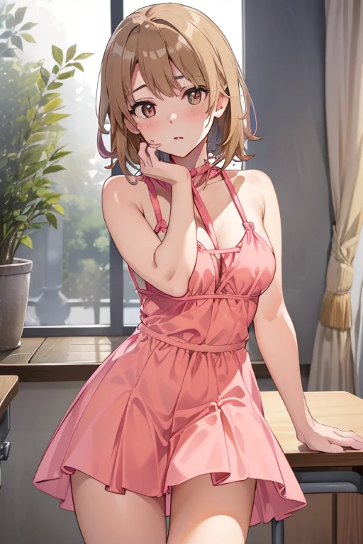((highest quality)), ((masterpiece)), (be familiar with), Perfect Face, indoor, Bedroom, Watching the audience,
One woman, Yuigahama Yui,
Open Mouth, Ecstatic expression, blush, smile,
Small breasts, Flat Chest, Young Girl, , , Girl,
Short Hair, Salmon-colored hair, Salmon-colored eyes, Side Pony,
Leg spread,