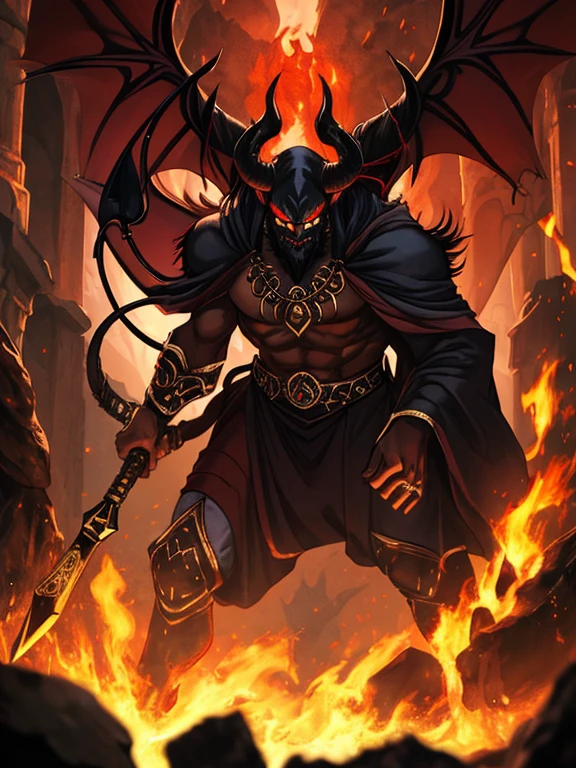 (((Persian demon))) best quality, ultra-high resolution, 4K-Detail-CG, Meisterwerk, ANGRA MAINYU,God of destruction and darkness, Persische Kleidung,Persische Mythologie, Iran,Persisches Reich,((stehend)) Persischer Malstil, Aesthetics, beautiful image, Depth of field, zentriert auf der Leinwand