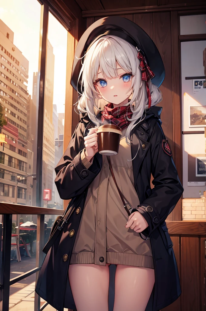 make a girl in a coat have sex with a penis in a coffee shop