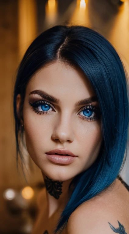 woman,very white skin,dark blue hair,dark blue eyes,dark blue tattooDutch dishes decorations style ,full figure, realistic,highres,vivid colors,sharp focus,beautiful detailed eyes,beautiful detailed lips,extremely detailed eyes and face,long eyelashes,lighting effect,studio lighting