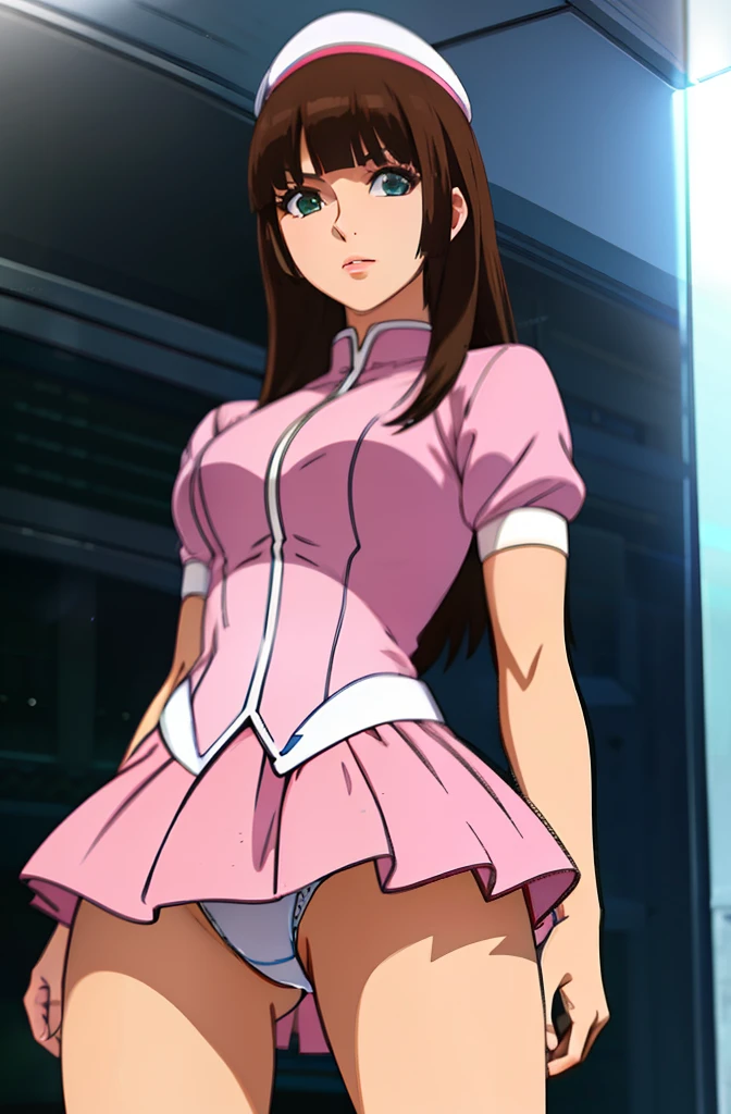 1girl in, sayla mass, Elegant, masutepiece, Convoluted, Army pink uniform dress with a super miniskirt so short you can almost see your pants.............、Pure white panties、Please squat down and show me your white panties.............、Super miniskirt You can see the pants in the miniskirt、White panty、Realistic, Best Quality, absurderes, high face detail, Perfect eyes, 18 years old, Cowboy Shot, realization、, Vibrant colors, Pink Uniform, Skirt、Photography、Gravure photography style、Real Images、Top image quality、1girl in, sayla mass, Elegant,Spread Leg,Show white panties, masutepiece, Convoluted,Ultra mini skirt、White panty、 Realistic, Best Quality, absurderes, high face detail, Perfect eyes, 18 years old, Cowboy Shot, , Vibrant colors, White uniform, Skirt